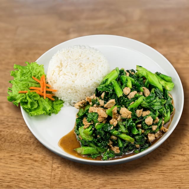 #13 Chinese Broccoli & Oyster Mushrooms.